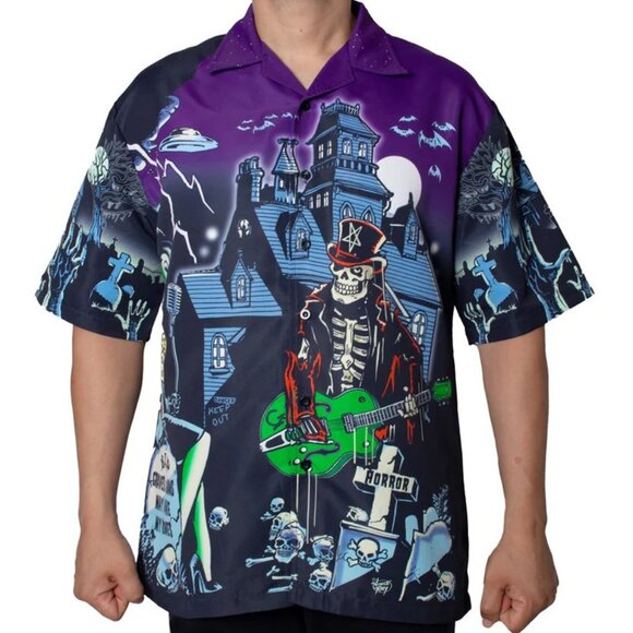 Kreepsville Other - NWT Vince Ray Haunted House Mens Shirt 4XL Rockabilly Halloween All Over Print